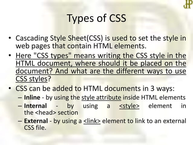 Cascading style sheet an introduction | PPT