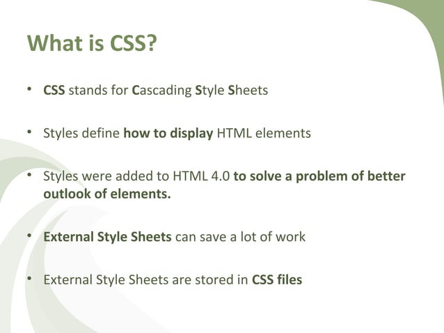 Cascading style sheet (css)] | PPT