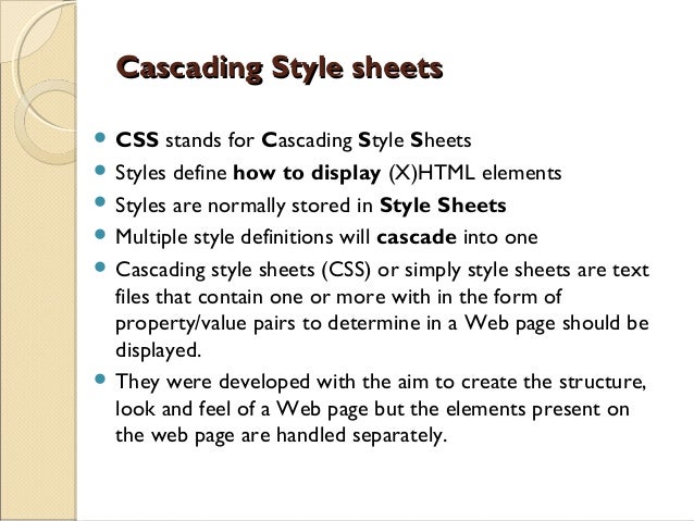 Cascading style sheets
