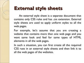 Cascading style sheets | PPT