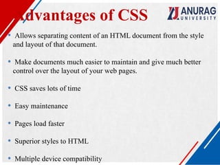 Comprehensive Guide to Cascading Style Sheets (CSS) for Web Design | PPTX