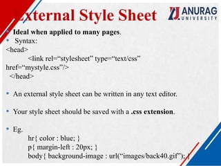 Comprehensive Guide to Cascading Style Sheets (CSS) for Web Design | PPTX