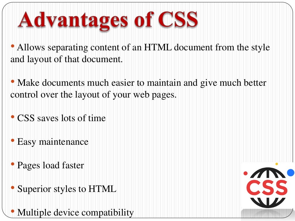 Cascading style sheets (CSS)