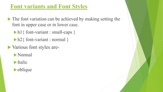 Cascading style sheets (CSS-Web Technology) | PPTX