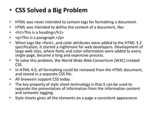 Cascading style sheets | PPTX