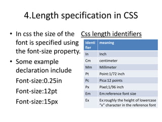 Pc Length Css Cascading style sheets | PPTX