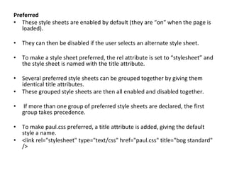 Cascading style sheets | PPTX