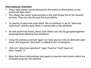 Cascading style sheets | PPTX