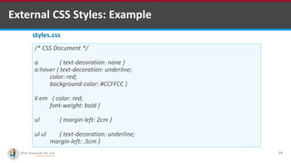 Cascading style sheets - CSS | PPT
