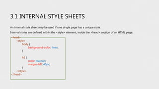 Cascading Style Sheets (CSS) | PPTX | Web Design and HTML | Internet