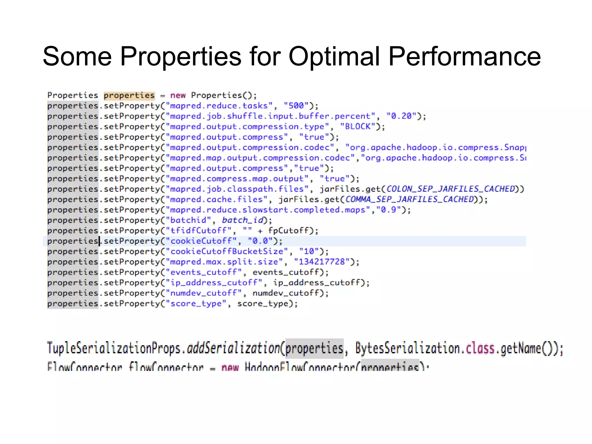 Some Properties for Optimal Performance
 