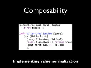 Composability




Implementing value normalization
 