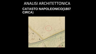 CATASTO NAPOLEONICO(1807
CIRCA)
ANALISI ARCHITETTONICA
 