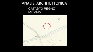 CATASTO REGNO
D’ITALIA
ANALISI ARCHITETTONICA
 