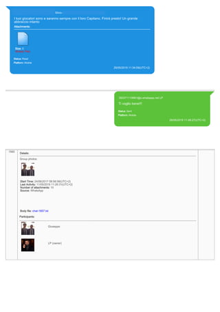 393396428705@s.whatsapp.net Silvio (+39 339 642 8705)
I tuoi giocatori sono e saranno sempre con il loro Capitano. Finirà ...