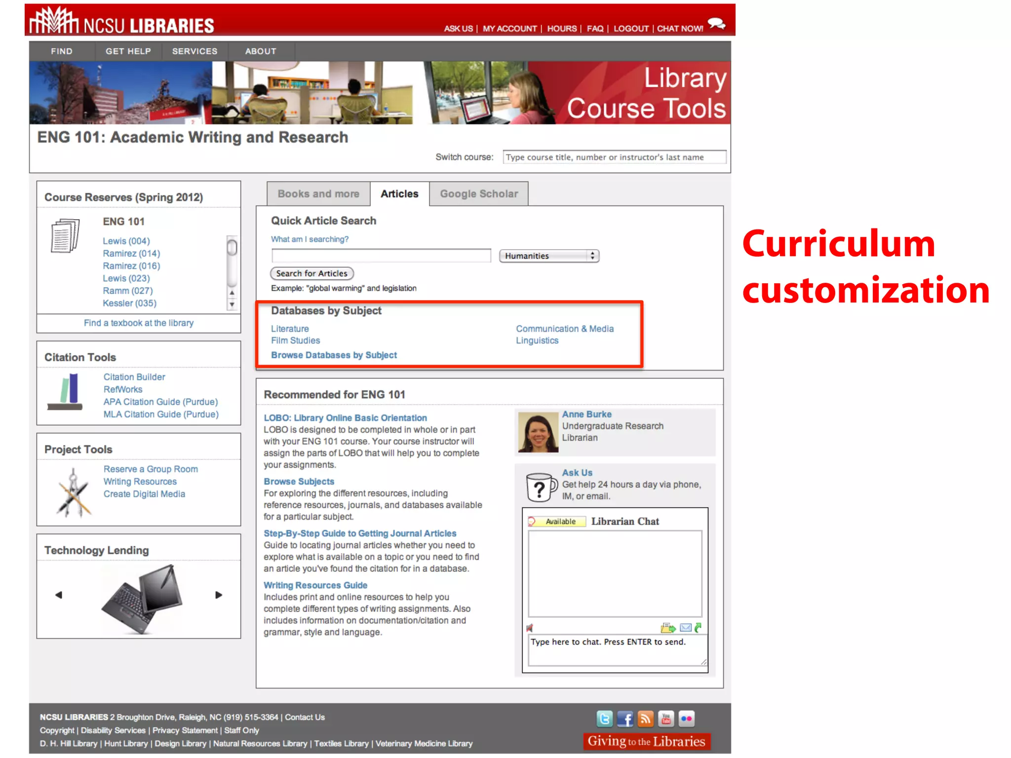 Curriculum
customization
 