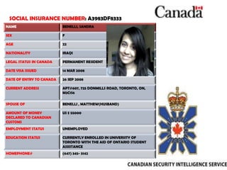 SOCIAL INSURANCE NUMBER: A3983DF8333