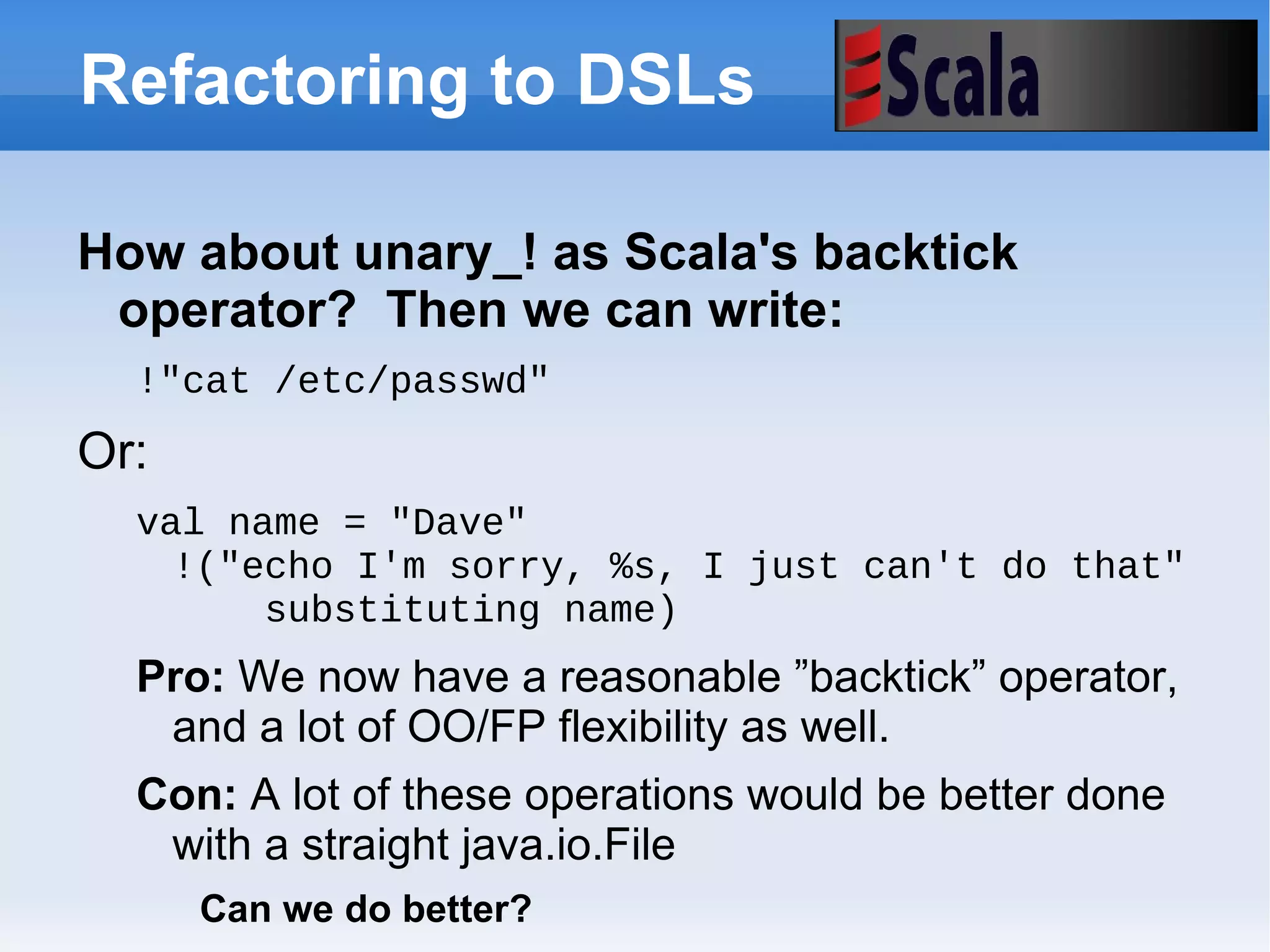 Scala LiftOff Overall themes: Scala 2.8 improvements 