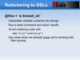 Scala LiftOff Scala 2.8 – Selected Improvements break  is now implemented … as a library function! 