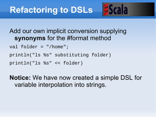 Scala LiftOff Scala 2.8 – Selected Improvements New and improved  tool support New tooling supported directly in  scala compiler 