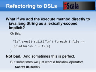 Scala LiftOff Scala 2.8 – Selected Improvements Dave's verdict: Important changes at all levels of the Scala stack 