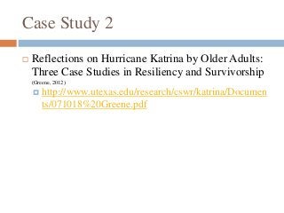 ARGEC Case Studies:   Resilience in Older Adulthood