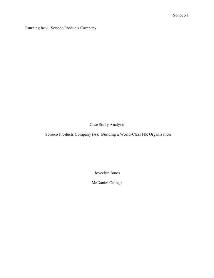 Sonoco Products Company Case Study Solution