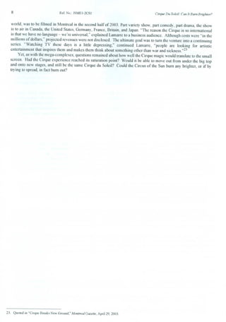 Case   cirque du soleil can it burn brighter