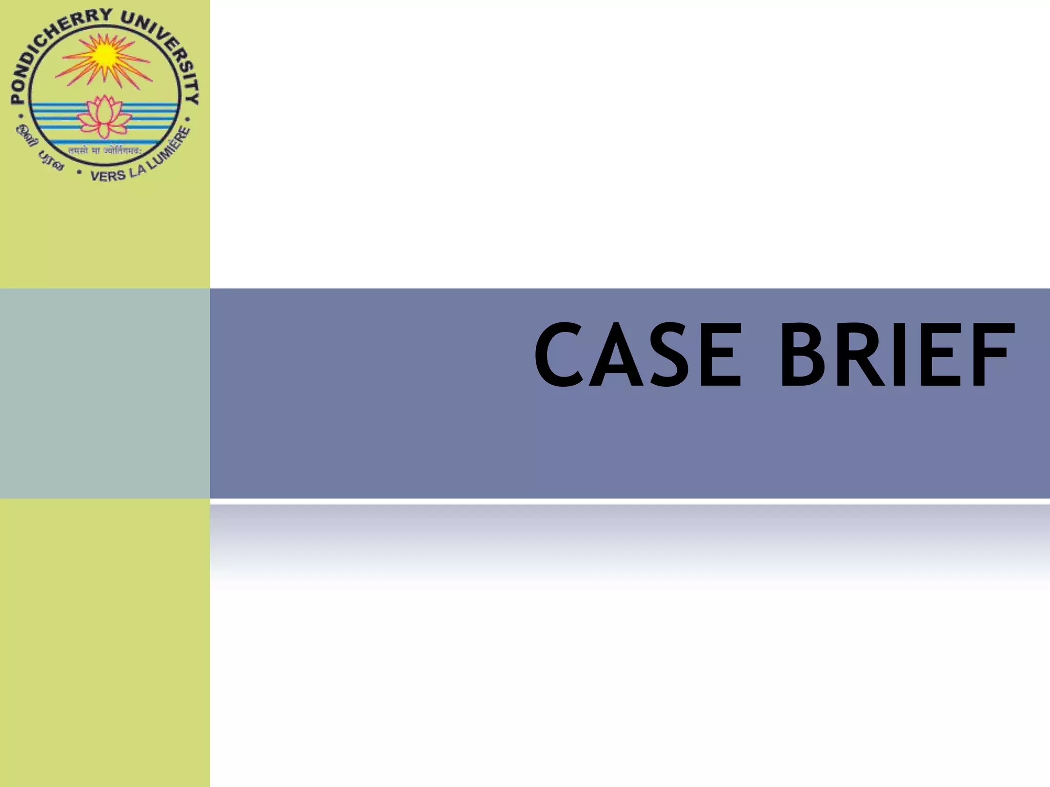 CASE BRIEF
 