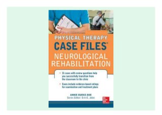 Case Files in Physical Therapy: Neurology description book Dozens of realistic neurology cases help students make the transition from classroom to clinic"Physical Therapy Case Files: Neurology" delivers 30 neurology cases that help students sharpen their critical thinking skills and prepare them for real-world practice. Clinicians will find the book to be a valuable refresher. Each case includes clinical tips, evidence-based practice recommendations, analysis, and references.Features National Physical Therapy Examination-style review questions accompany each case to prepare students for the boards Provides students with practical experience before working with patients Analysis of case includes remediation content, saving students the necessity of having to go a textbook for answers ************************* note: The download can be done on the last page or in the picture above
 