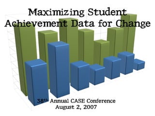 Maximizing Student
Achievement Data for Change




      38th Annual CASE Conference
            August 2, 2007
