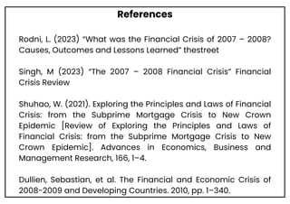 Case Study on Financial crisis of 2007 Case-Study | PDF