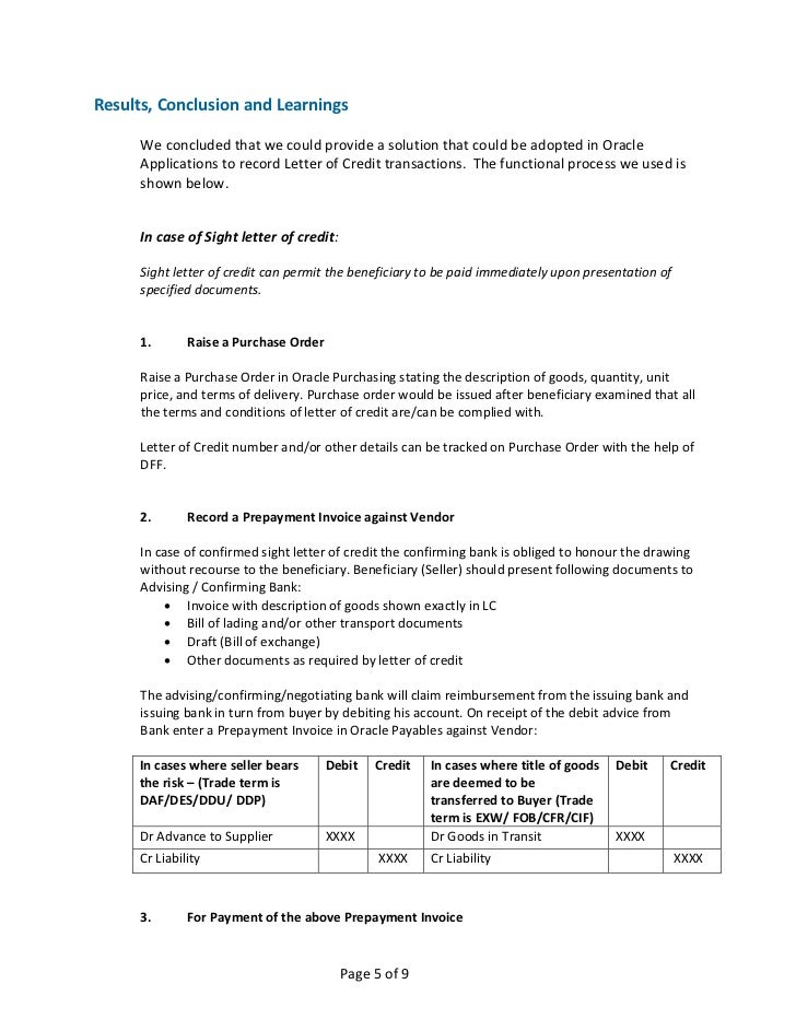 Case Study On Letter Of Credit