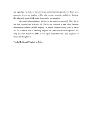 Nursing Case Study Paranaoid Schizophrenia | DOC