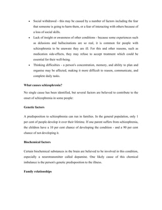 •   Social withdrawal - this may be caused by a number of factors including the fear
       that someone is going to harm ...