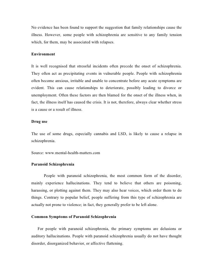 schizophrenia nursing case study