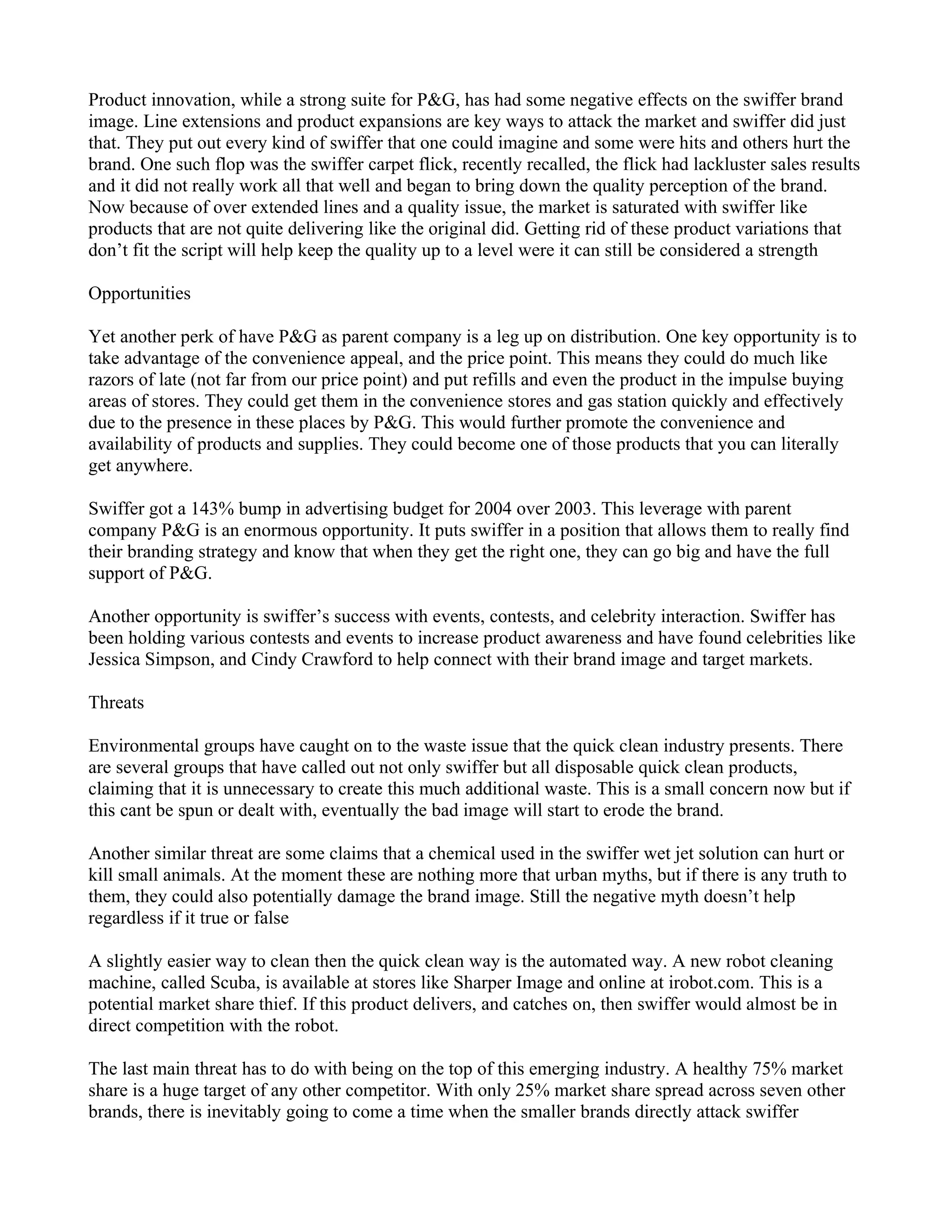 Case Study_ Swiffer SWOT Analysis.doc