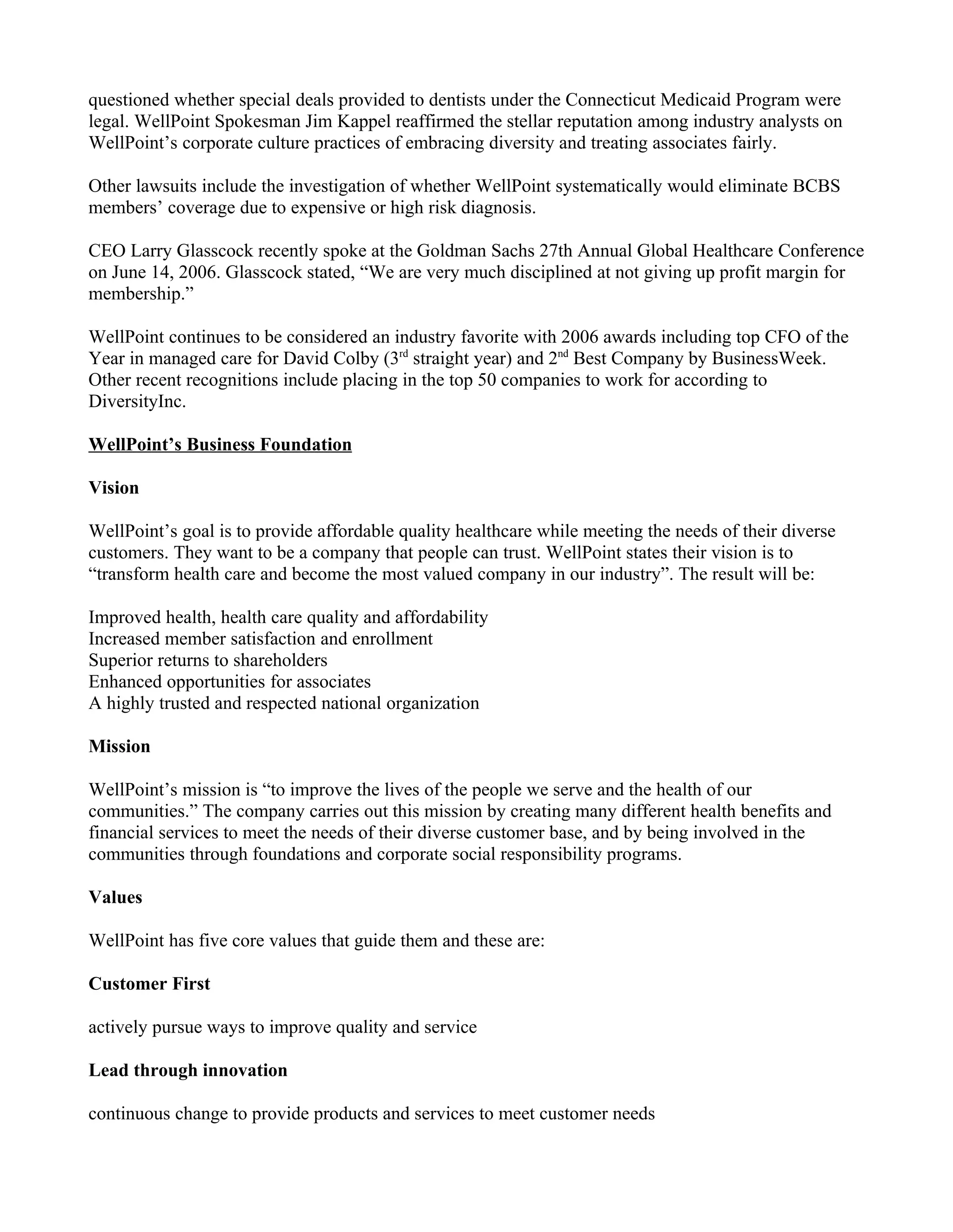 Case Study_ Wellpoint Insurance.doc