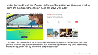 Rocking Business Innovation | 5© NC-Creators
Under the headline of the “Access Nightmare Competitor” we discussed whether
...