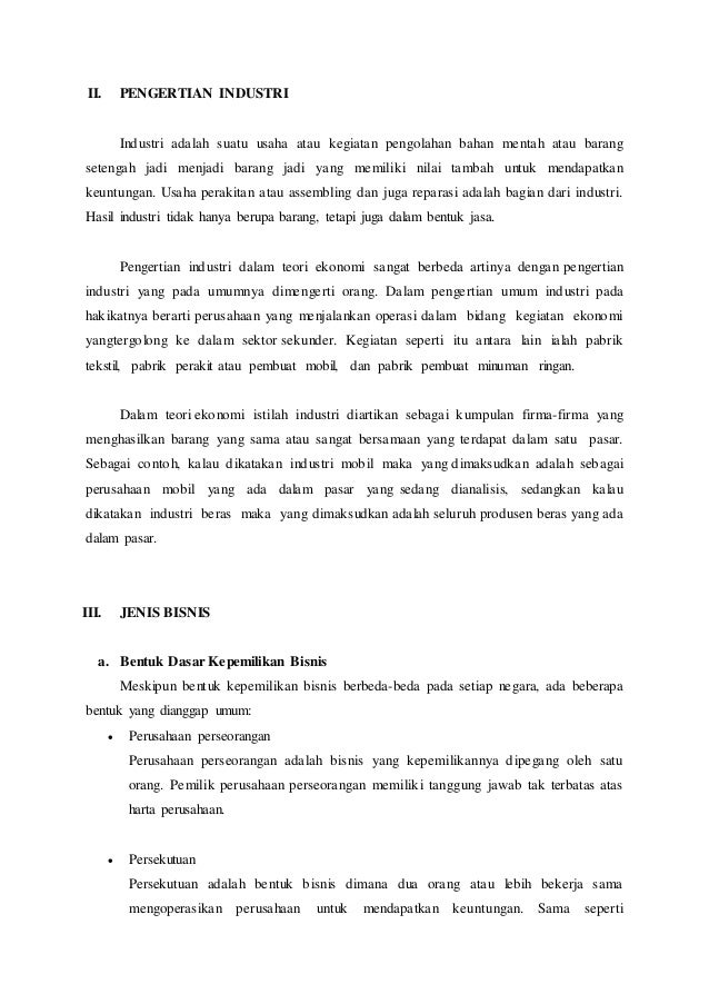 Jurnal The Classified Of Business And Industry
