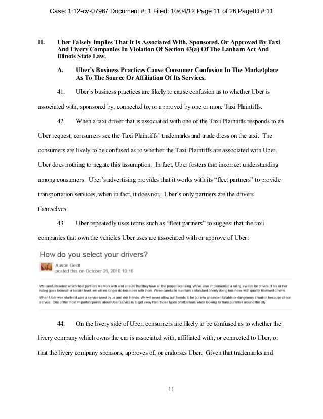 High School Argumentative Essay Examples Yellow Wallpaper Analysis Essay also Essay With Thesis Uber Lawsuit Documents Case Yellowcabvuber Examples Of Thesis Statements For Narrative Essays