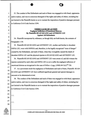 Uber Lawsuit Documents: Case13 ang jiang liu et al vs. uber technologies-wrongful-death