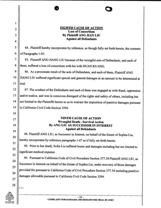 Uber Lawsuit Documents: Case13 ang jiang liu et al vs. uber technologies-wrongful-death