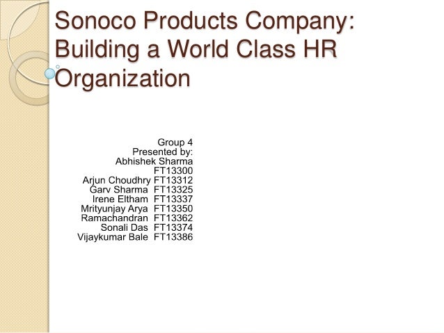 Sonoco Products Company Case Study Solution
