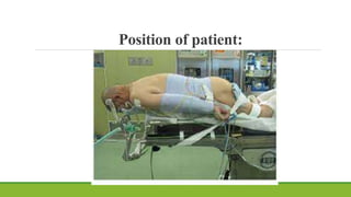 Position of patient:
 