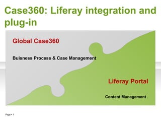 Case360: Liferay integration and plug-in Global Case360 Buisness Process & Case Management Liferay Portal Content Management  . 