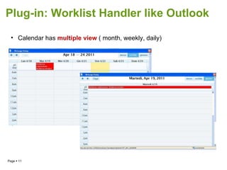 Plug-in: Worklist Handler like Outlook Calendar has  multiple view  ( month, weekly, daily) 