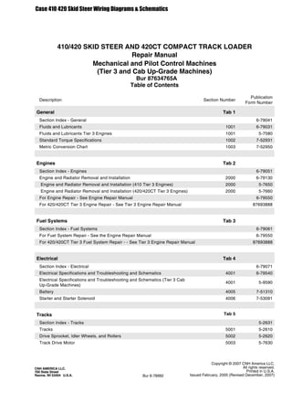 Case 410 420 Skid Steer Wiring Diagrams & Schematics | PDF