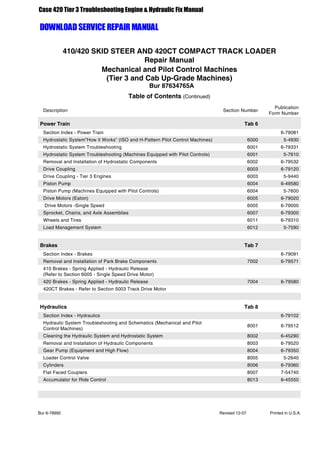 Case 420 Tier 3 Troubleshooting Engine & Hydraulic Fix Manual | PDF