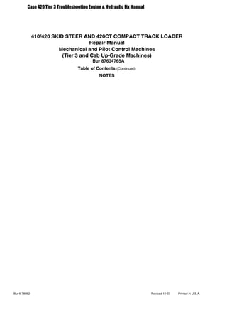 Case 420 Tier 3 Troubleshooting Engine & Hydraulic Fix Manual | PDF